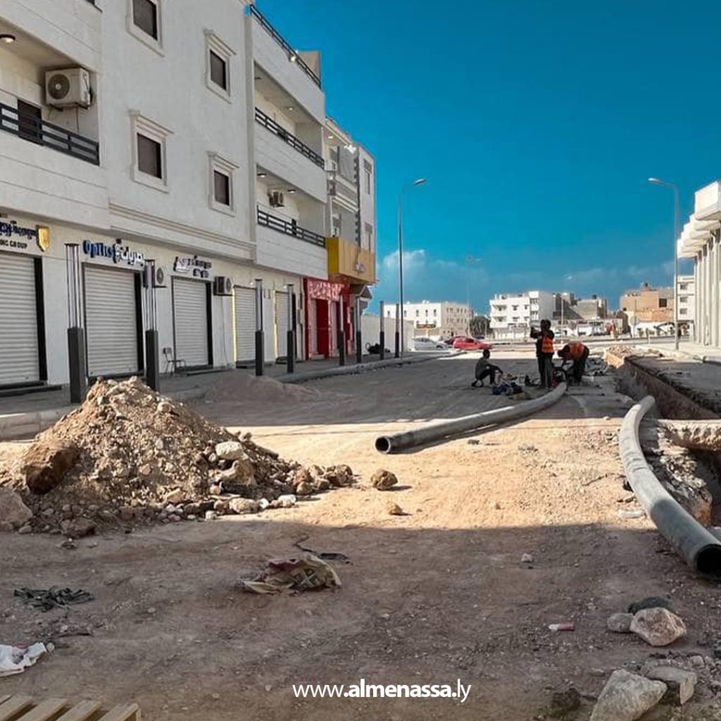07 2 انطلاق أعمال توسعة وتطوير طريق زاوية بن عيسى إلى تقاطع نادي دارنس في درنة