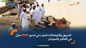 السيول والفيضانات تدمر 3000 منزلا بالفاشر السودانية