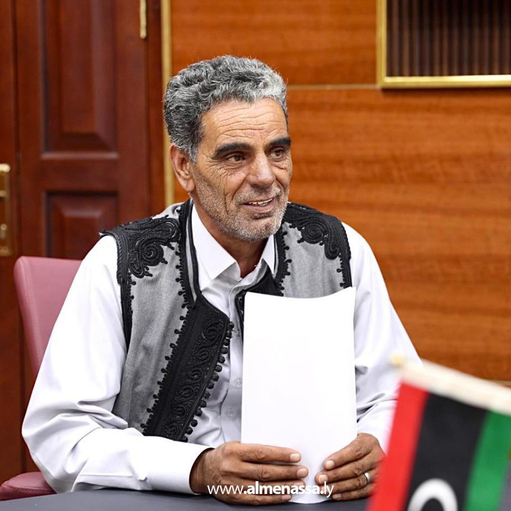 Extra2 37 أبوجناح يلتقي أعيان وحكماء ومشايخ منطقة العلالقة ببلدية صبراتة