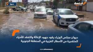 ديوان مجلس الوزراء يقود جهود الإغاثة والتفقد للأحياء المتضررة من الأمطار الغزيرة في المنطقة الجنوبية