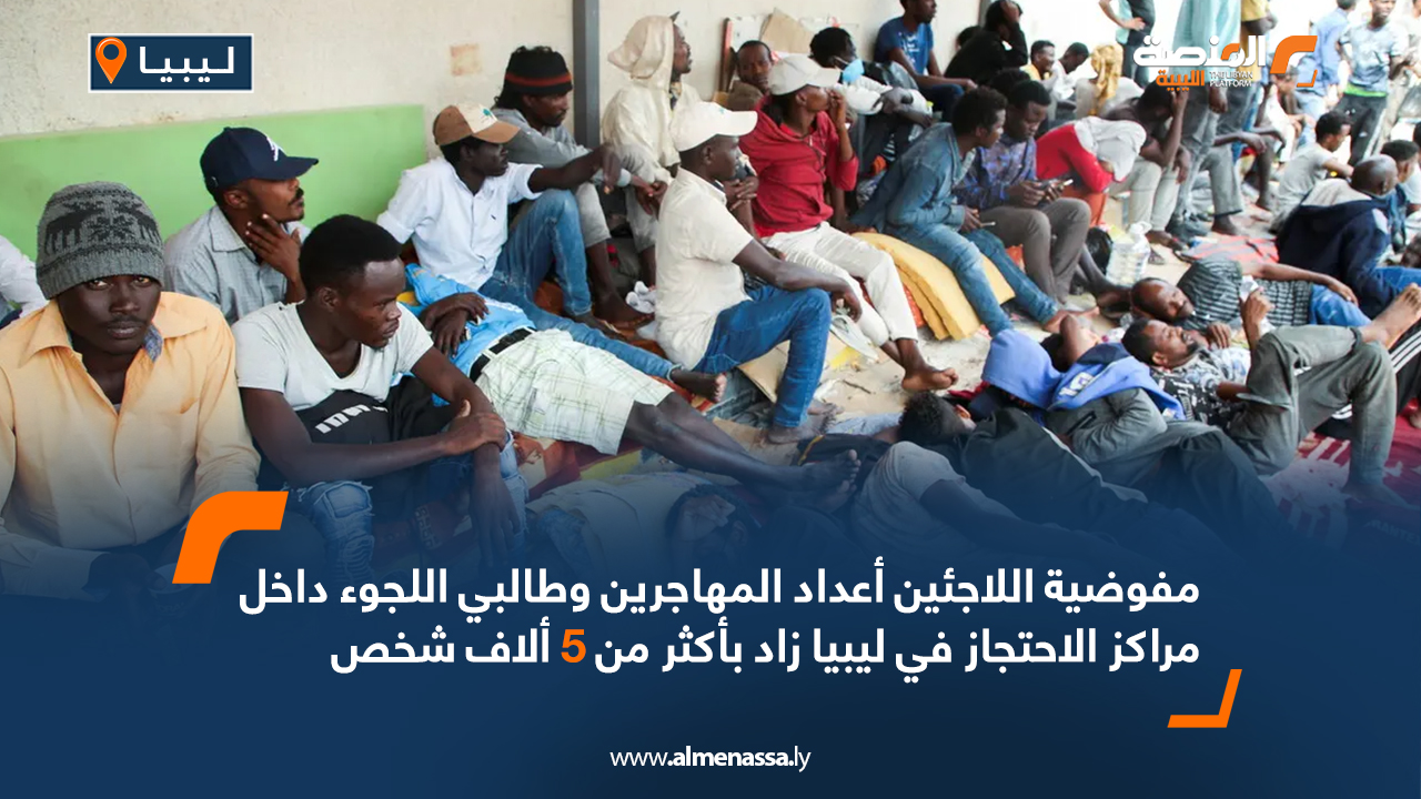 مفوضية اللاجئين: أعداد المهاجرين وطالبي اللجوء داخل مراكز الاحتجاز في ليبيا زاد بأكثر من 5 ألاف شخص