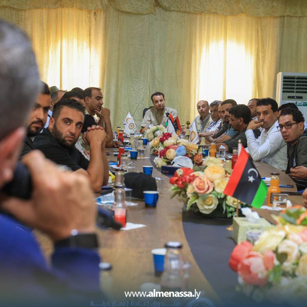 Extra7 52 المهندس بلقاسم حفتر يجتمع بشركات الإعمار في درنة لمتابعة تنفيذ المشاريع وضمان جودتها