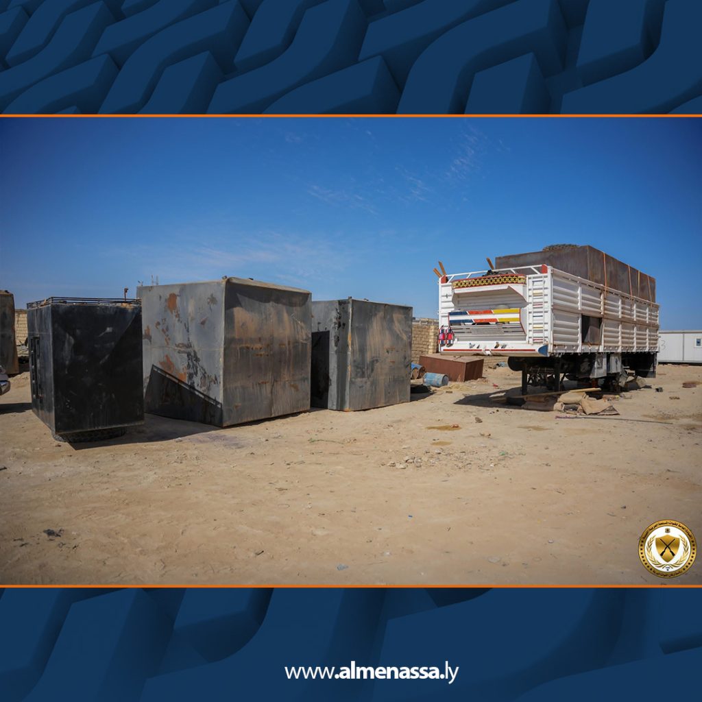 بببب اللجنة الأمنية تضبط معدات وآليات تستخدم في الحقول النفطية بمنطقة زلة
