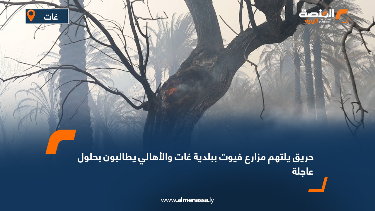 حريق يلتهم مزارع "فيوت" ببلدية غات والأهالي يطالبون بحلول عاجلة