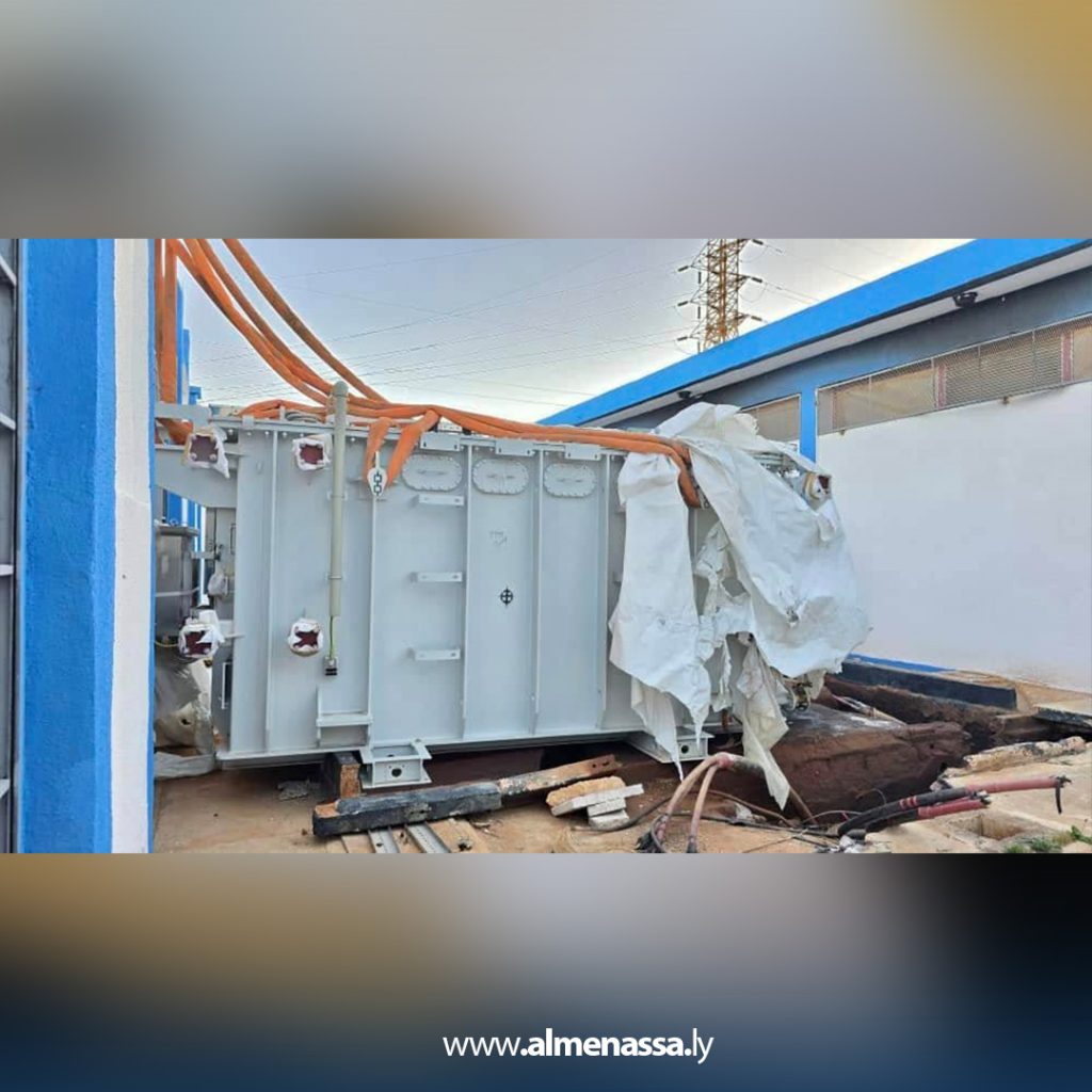 fgjm وصول محول كهربائي جديد لدعم محطة سيدي منصور في بنغازي