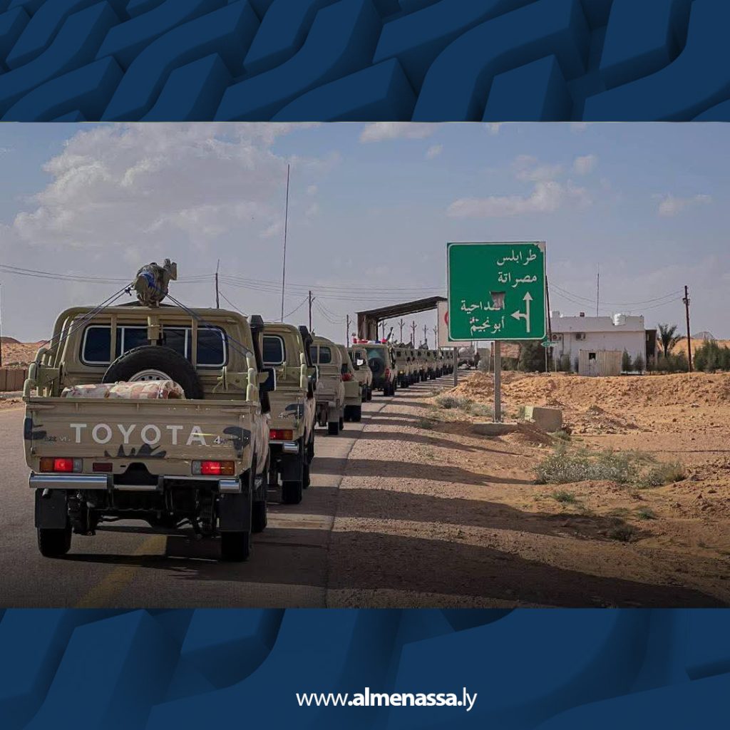 بى المنطقة الوسطى تحرك دوريات عسكرية من مصراتة مرورًا بالشويرف إلى اللود