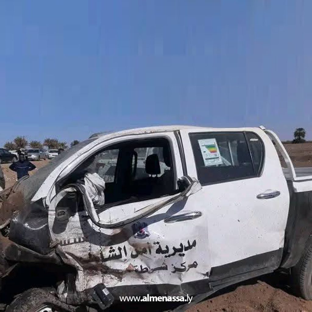 04 25 خمسة جرحى في حادث سير على طريق براك – سبها وتحذيرات من تكرار المآسي المرورية