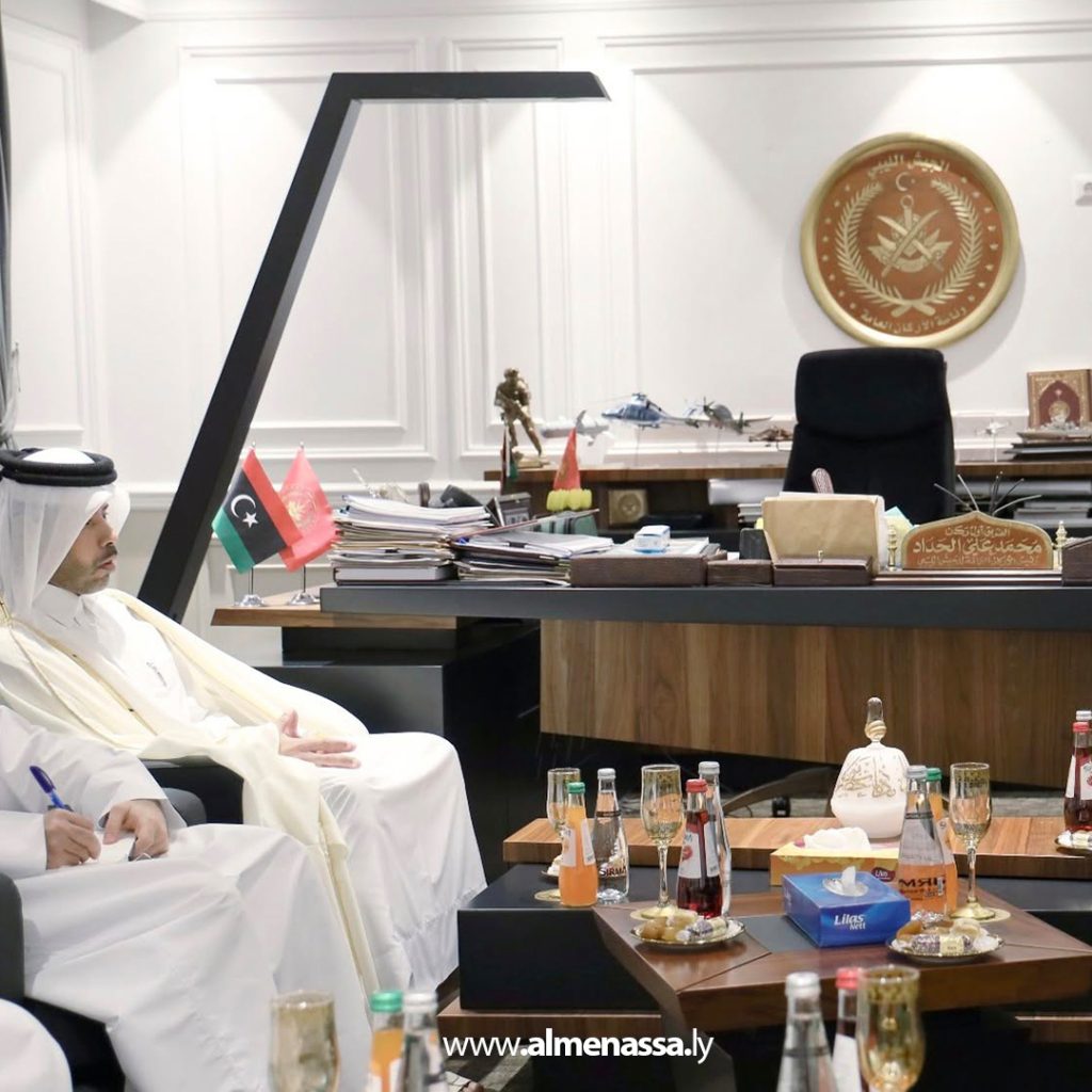 extra2 18 الحداد يستقبل سفير دولة قطر لدى ليبيا