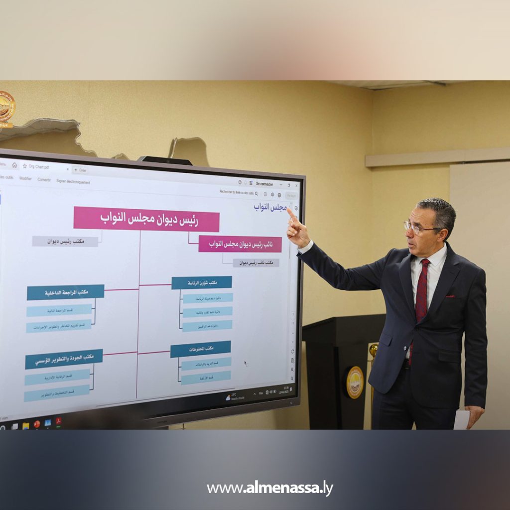 باىب 2 رئيس ديوان مجلس النواب يبحث مع "IDEA" مخرجات مشروع التعاون وهيكلة الأداء المؤسسي
