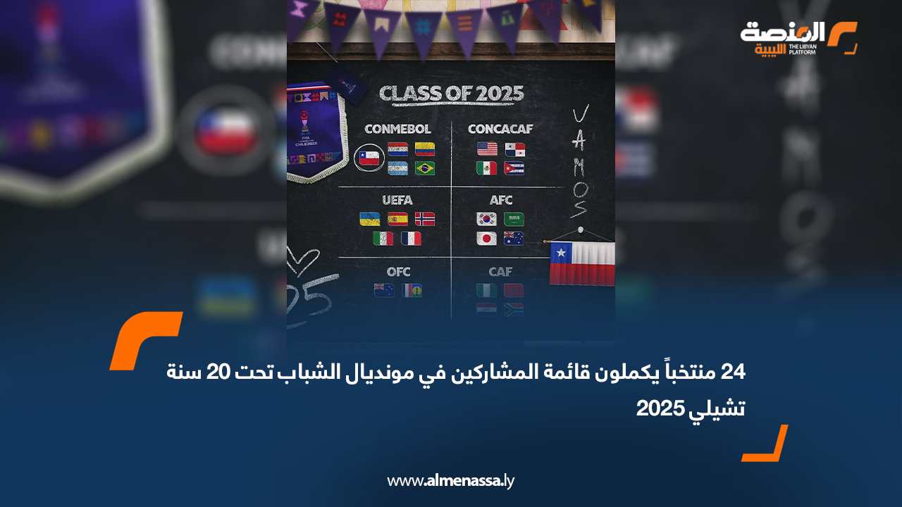 24 منتخباً يكملون قائمة المشاركين في مونديال الشباب تحت 20 سنة تشيلي 2025