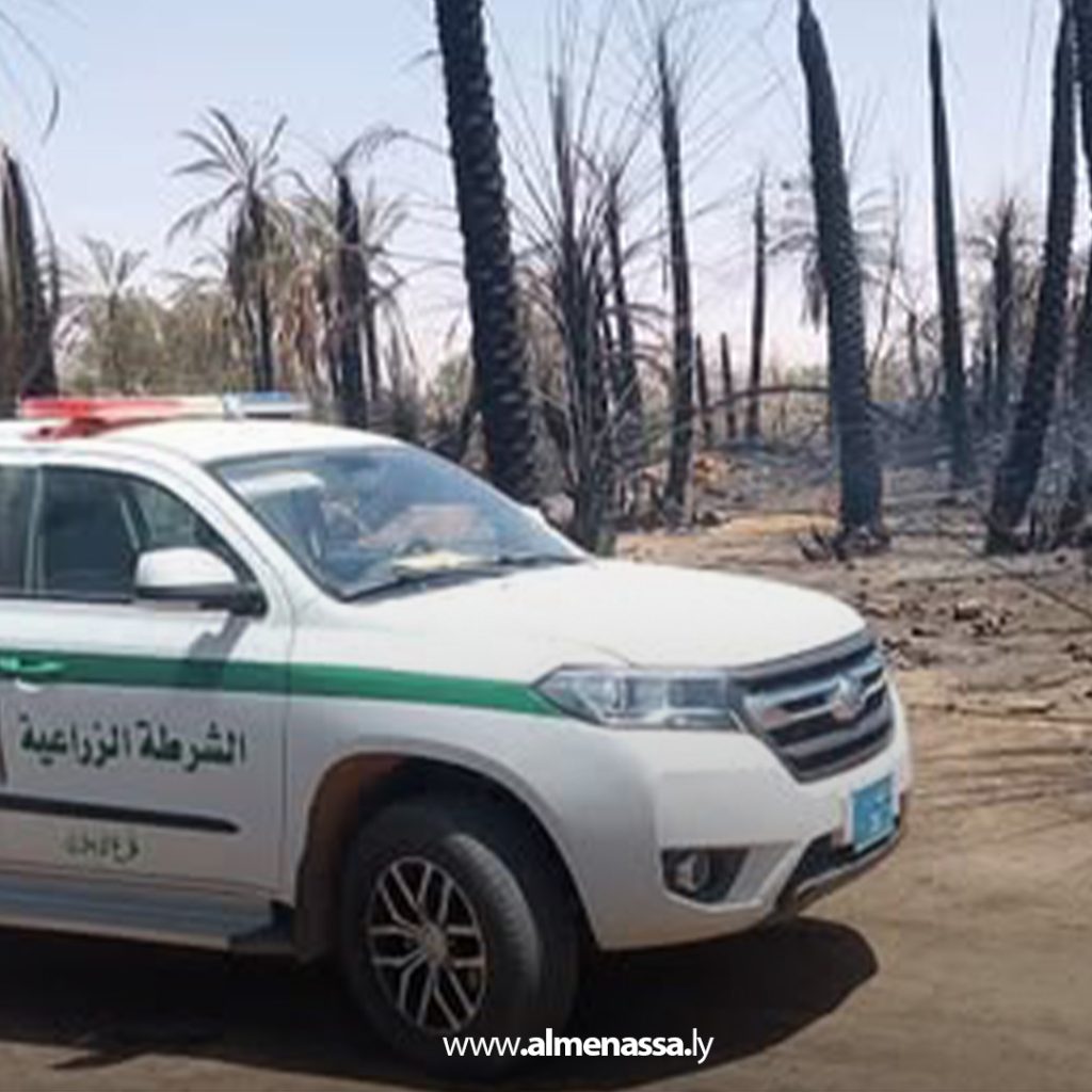 extra1 177 إخماد حريق في منطقة الخرائق بأوباري بعد اشتعال النيران في أشجار النخيل