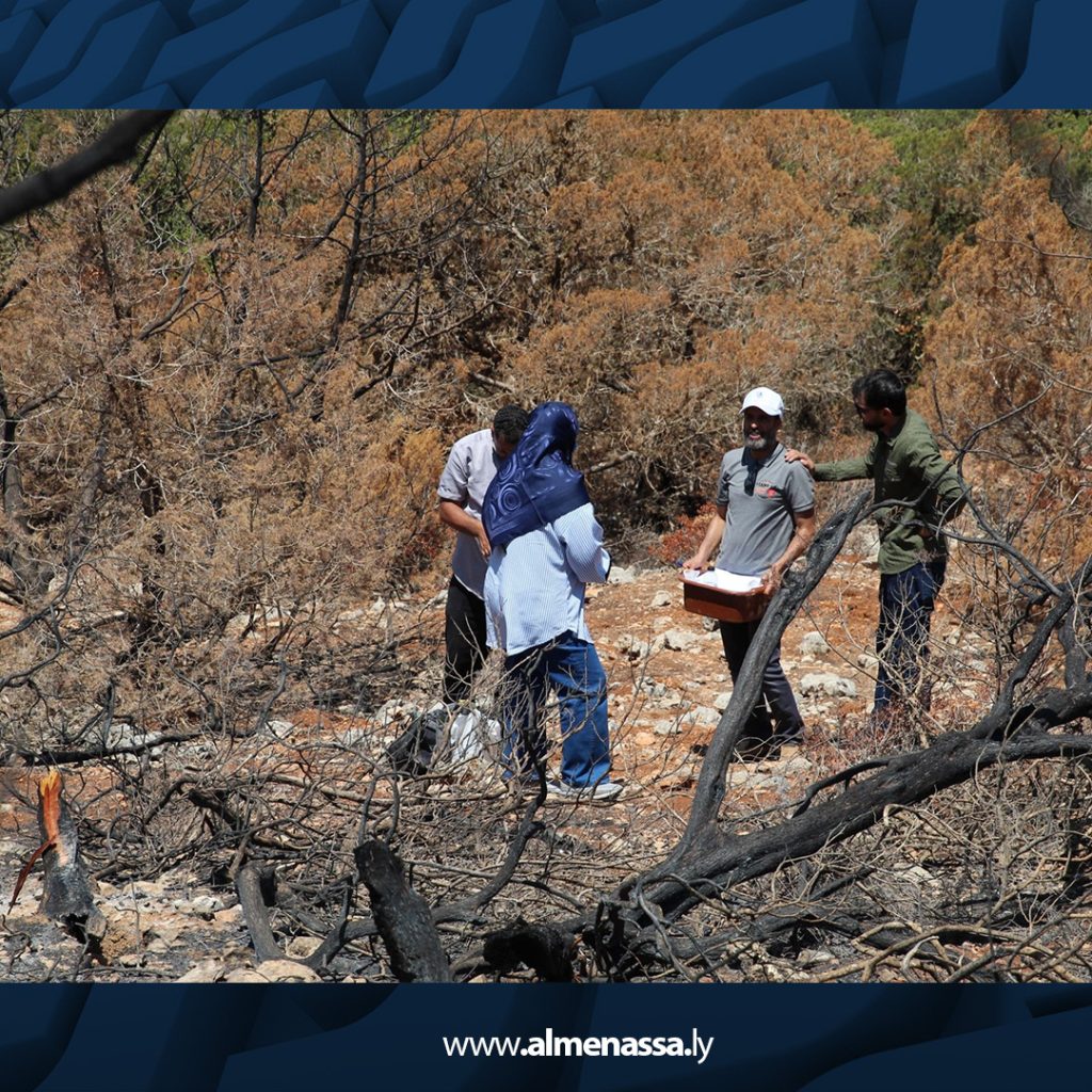 09 7 فريق بحثي من مركز البحوث الزراعية يشرع في تقييم أضرار حرائق وادي الكوف ميدانيا