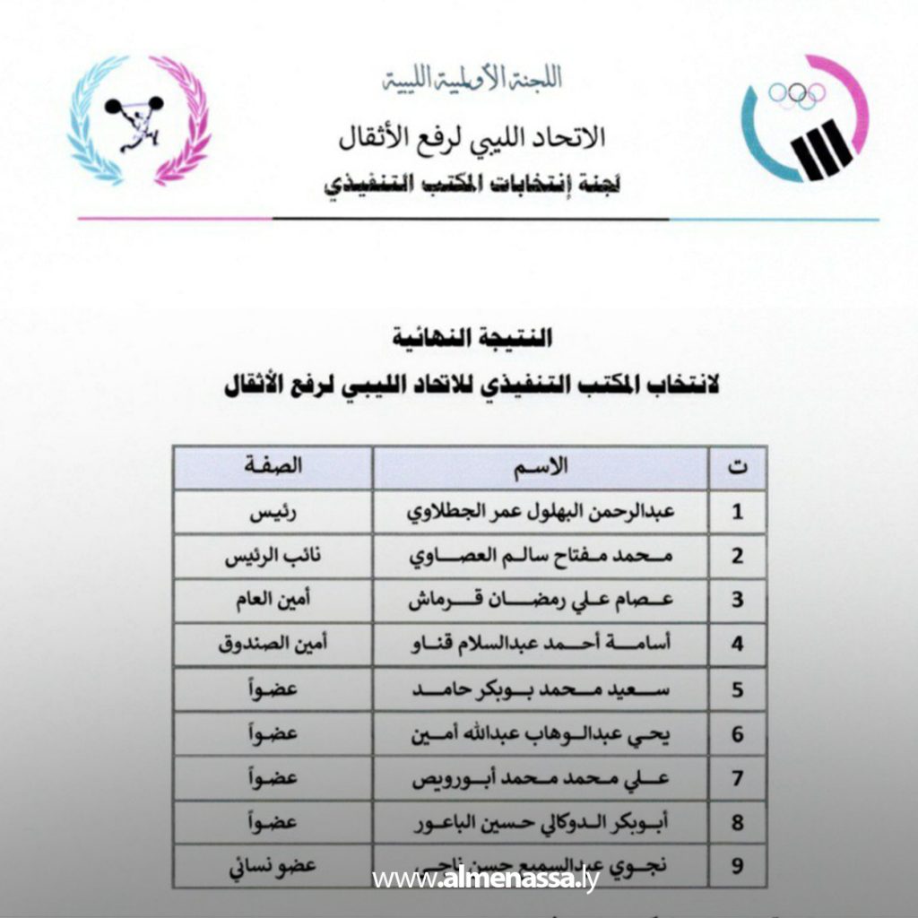 extra111 63 الجمعية العمومية تنتخب عبدالرحمن الجطلاوي رئيسًا جديدًا لاتحاد رفع الأثقال