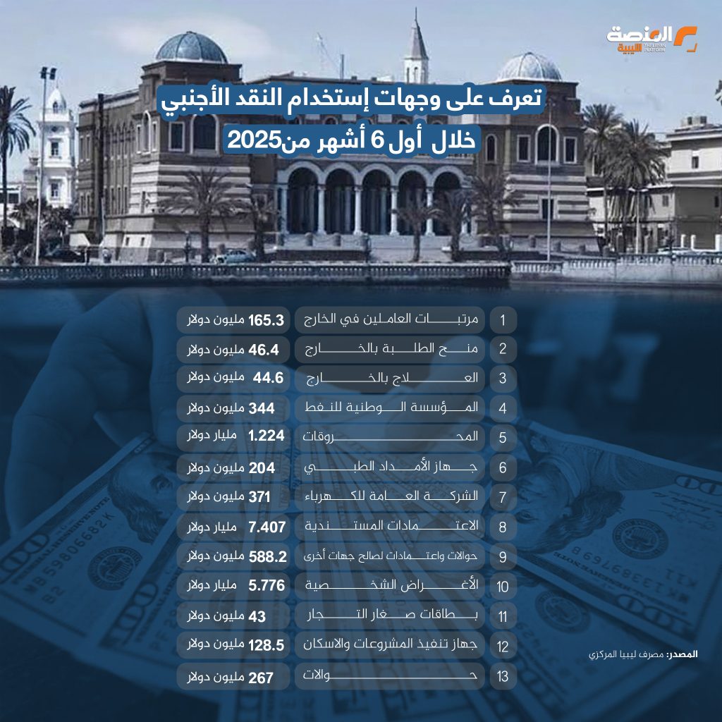Artboard 1 2 تعرف على وجهات استخدام النقد الأجنبي خلال  أول 6 أشهر من2025