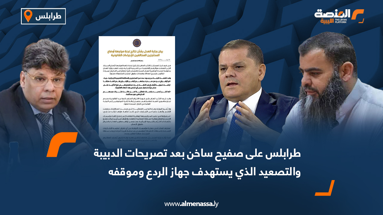 طرابلس على صفيح ساخن بعد تصريحات الدبيبة والتصعيد الذي يستهدف جهاز الردع وموقفه