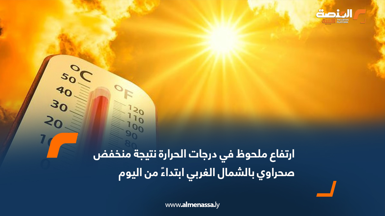ارتفاع ملحوظ في درجات الحرارة نتيجة منخفض صحراوي بالشمال الغربي ابتداءً من اليوم