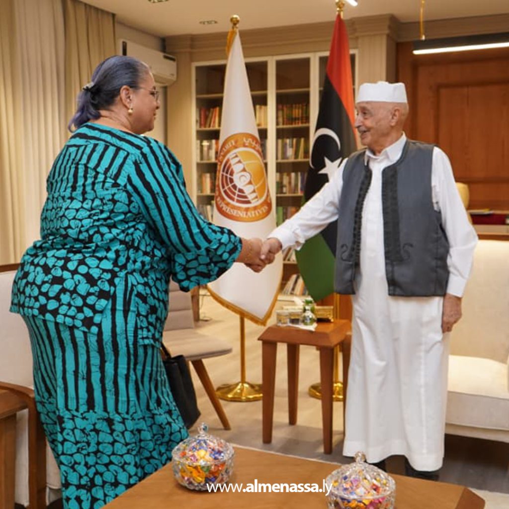 Extra 119 رئيس مجلس النواب يلتقي الممثلة الخاصة للأمين العام ورئيسة بعثة الأمم المتحدة للدعم في ليبيا