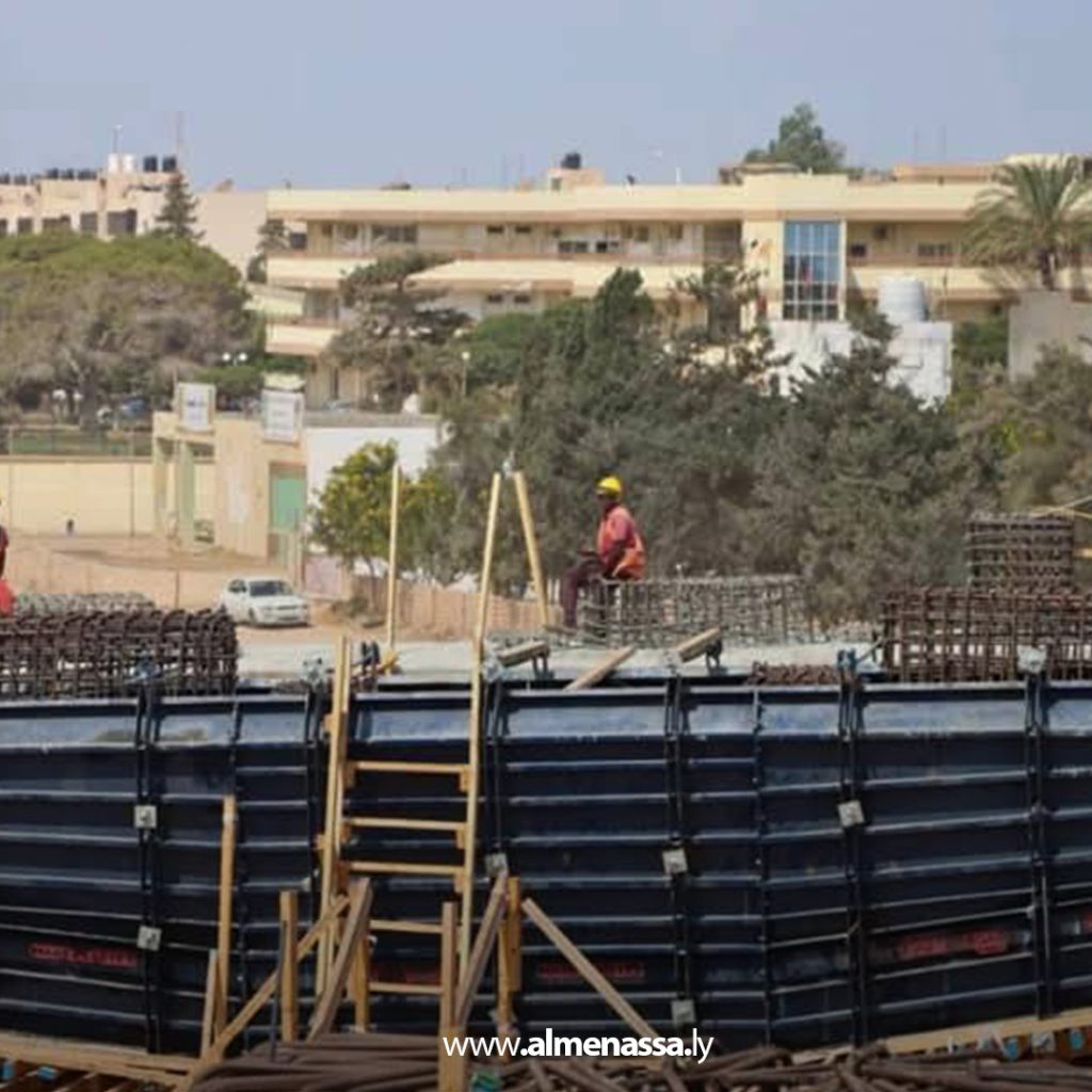 Extra1 111 تواصل أعمال المرحلة الأولى من مشروع الجسر الخرساني لمستشفى القلب بتاجوراء