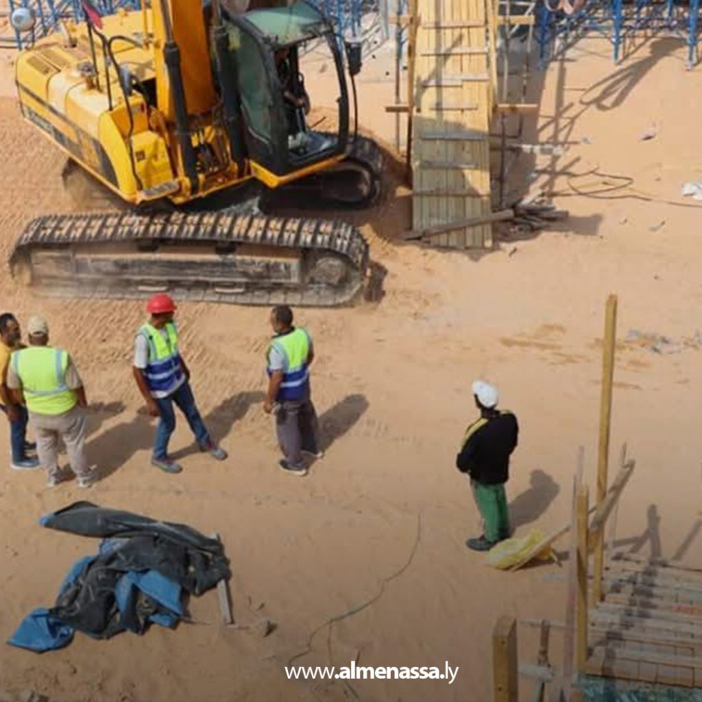 Extra1111 35 تواصل أعمال المرحلة الأولى من مشروع الجسر الخرساني لمستشفى القلب بتاجوراء