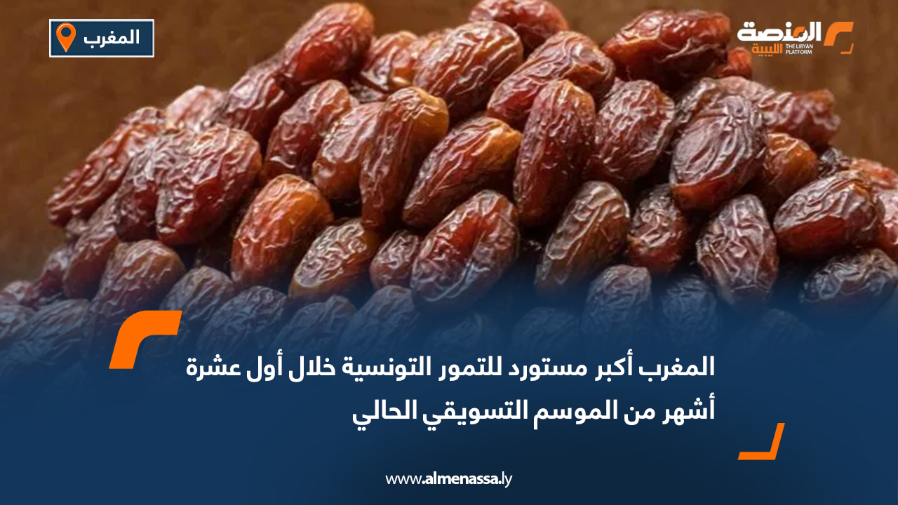 المغرب أكبر مستورد للتمور التونسية خلال أول عشرة أشهر من الموسم التسويقي الحالي