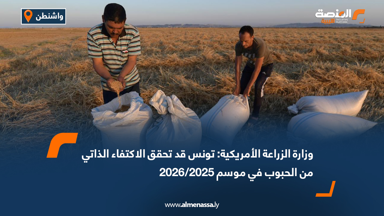 وزارة الزراعة الأمريكية: تونس قد تحقق الاكتفاء الذاتي من الحبوب في موسم 2025/2026