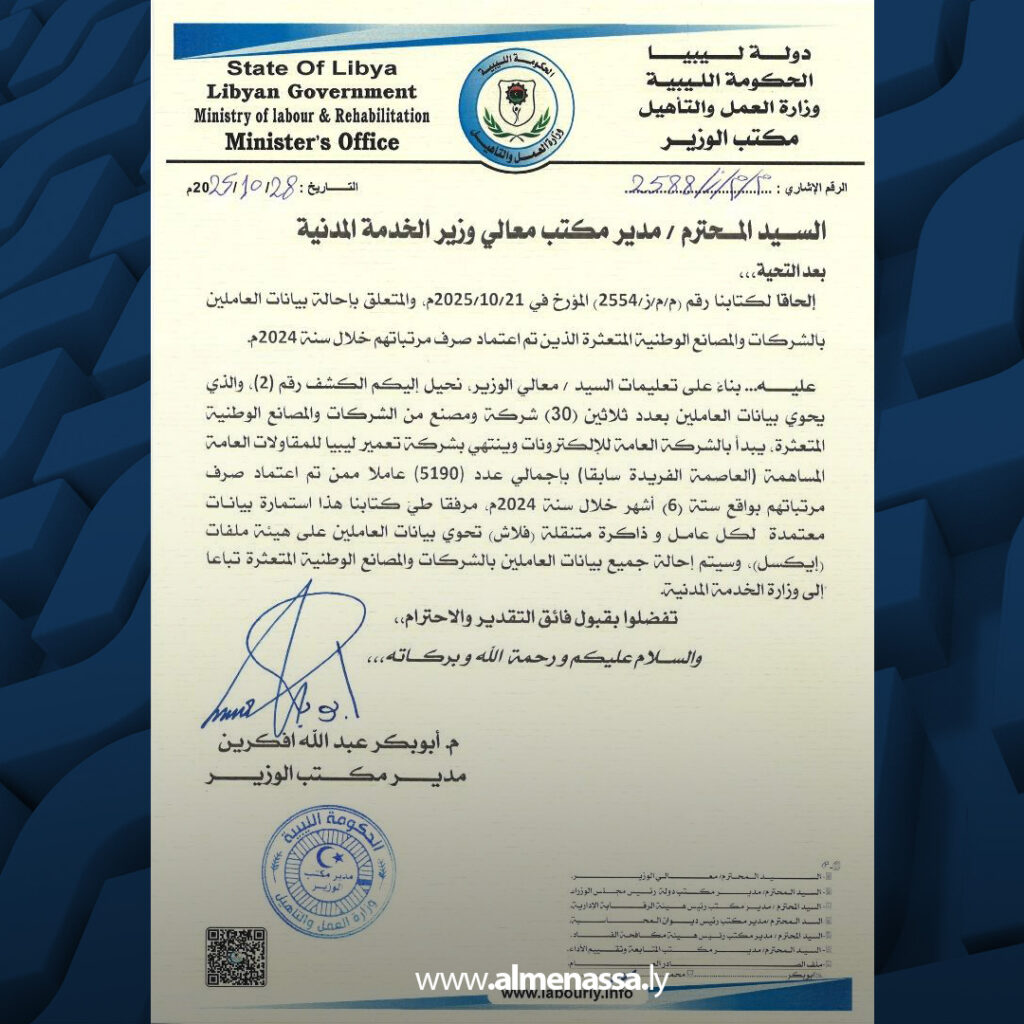 Extra1 155 العمل والتأهيل تحيل بيانات أكثر من 5 آلاف عامل من الشركات المتعثرة إلى الخدمة المدنية لتسوية أوضاعهم