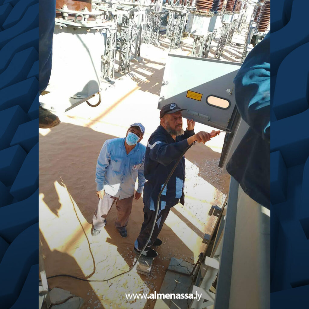 Extra4 15 شركة الكهرباء تنفذ أعمال صيانة شاملة لمحطة تحويل أبونجيم وتواصل إعادة تأهيل محطة الميامين بالجفارة