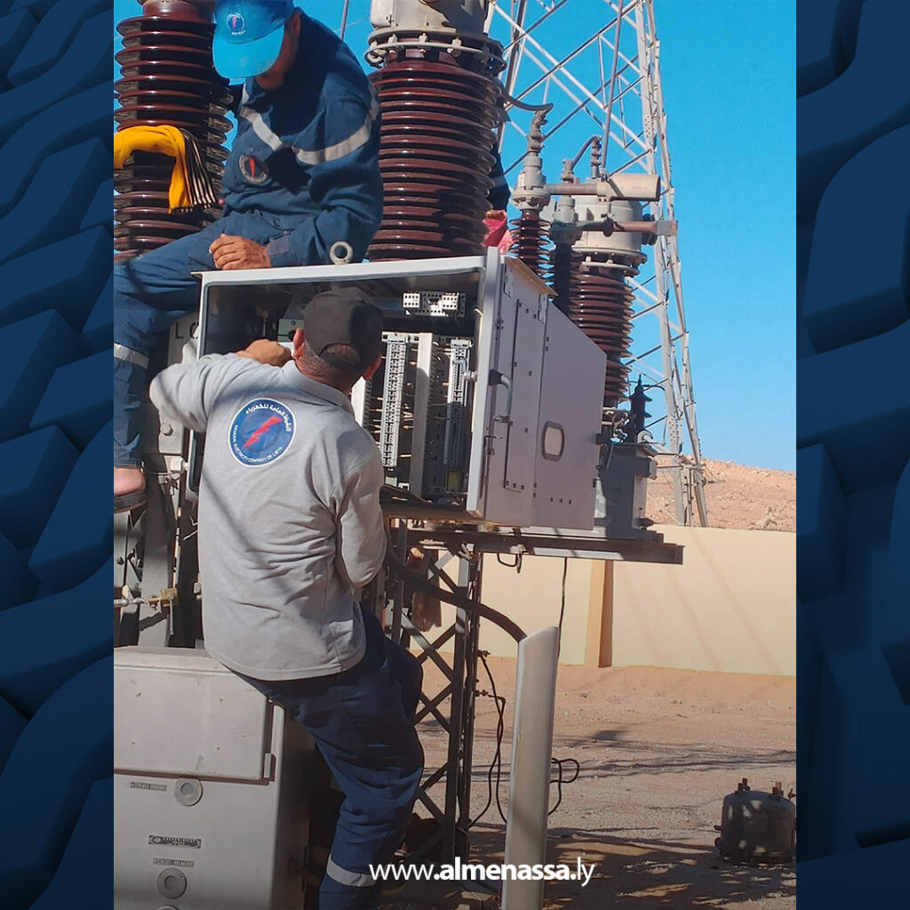 Extra6 6 شركة الكهرباء تنفذ أعمال صيانة شاملة لمحطة تحويل أبونجيم وتواصل إعادة تأهيل محطة الميامين بالجفارة
