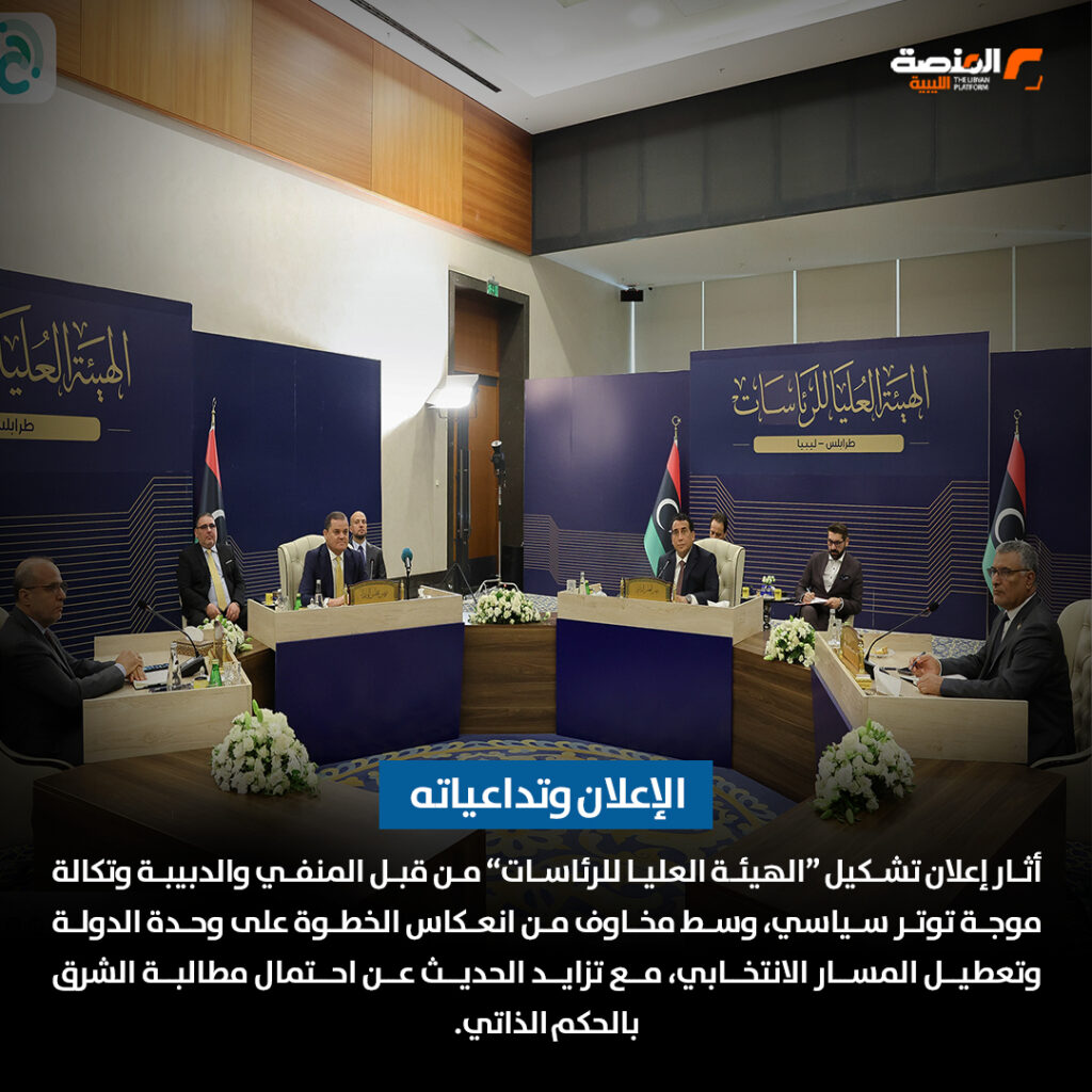 تشكيل “هيئة الرئاسات” يشعل الصراع السياسي في ليبيا ويثير مخاوف من الانقسام 1 02 copy 8