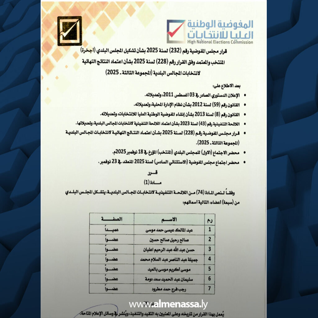extra Recovered 3.jpg14 3 المفوضية تنهي انتخابات عمداء 16 مجلسا بلديا