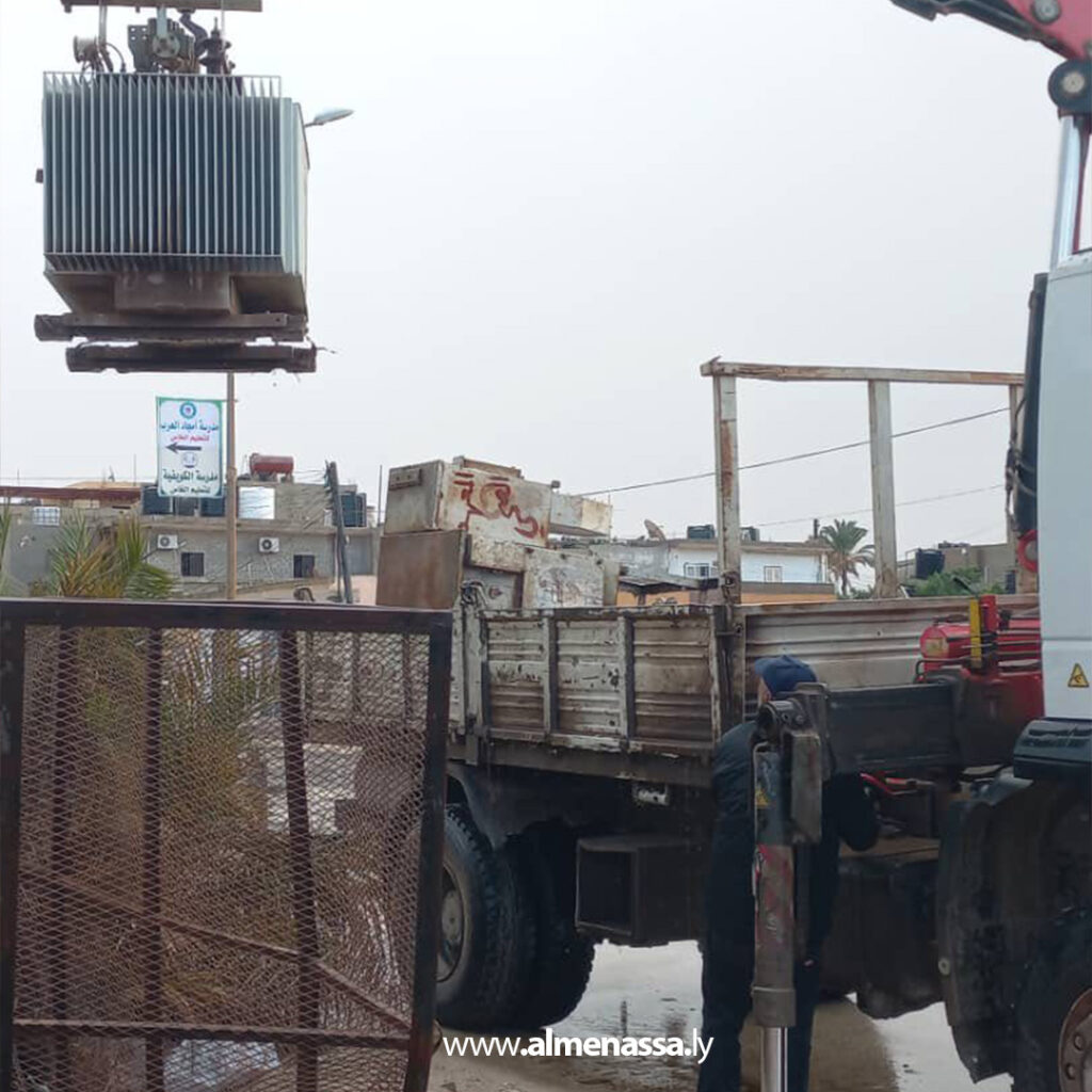 Extra 89 تحسن كبير في أوضاع الشبكة الكهربائية ببنغازي بعد جهود مكثفة لإصلاح أضرار العاصفة المطرية