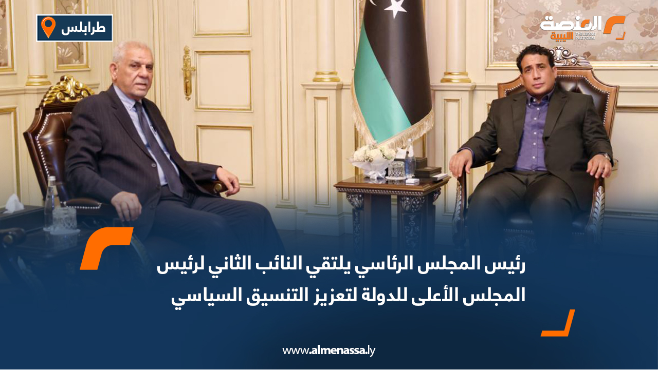 رئيس المجلس الرئاسي يلتقي النائب الثاني لرئيس المجلس الأعلى للدولة لتعزيز التنسيق السياسي