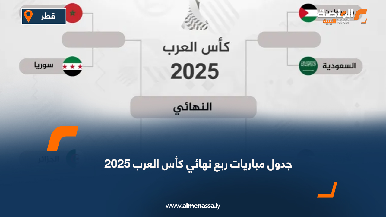 جدول مباريات ربع نهائي كأس العرب 2025