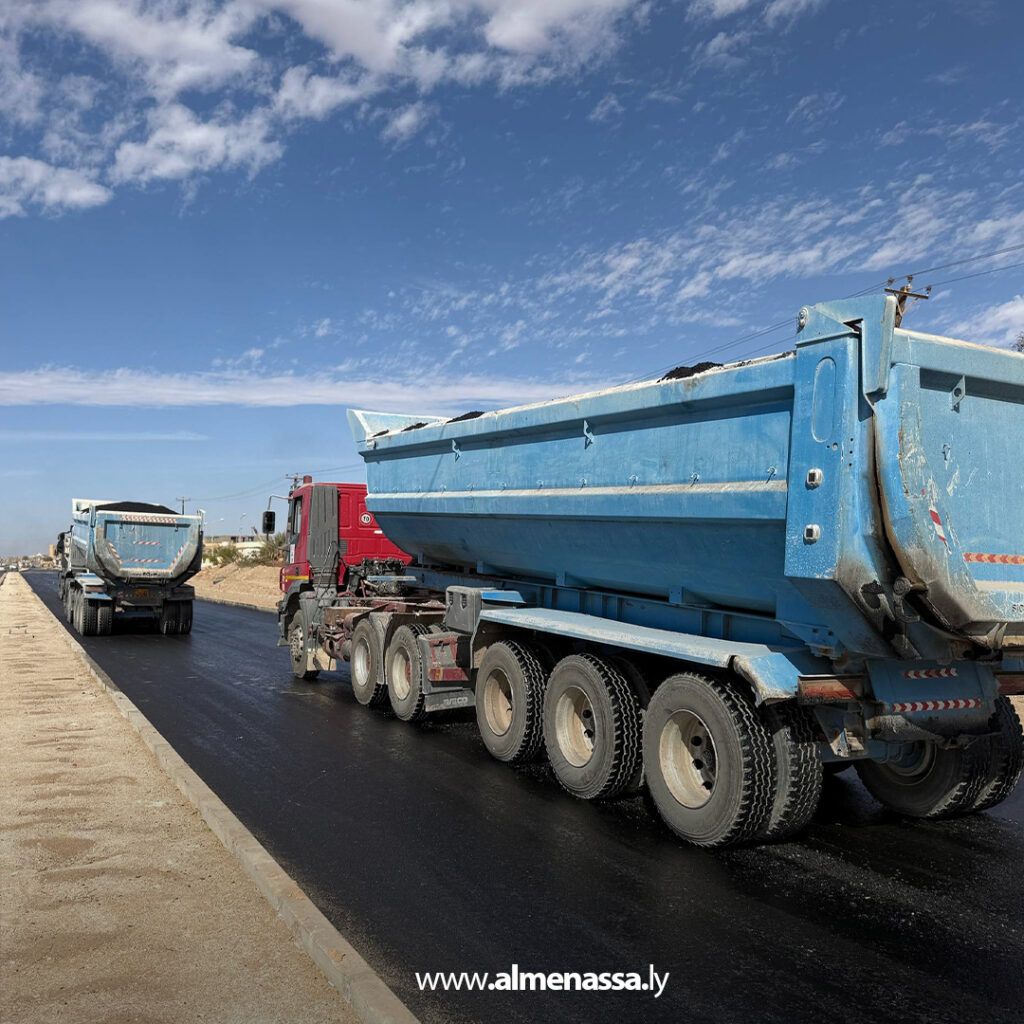 Extra 27 مشروع طريق براك سبها: تقدم ملحوظ في الرصف بطول 14 كيلومترًا