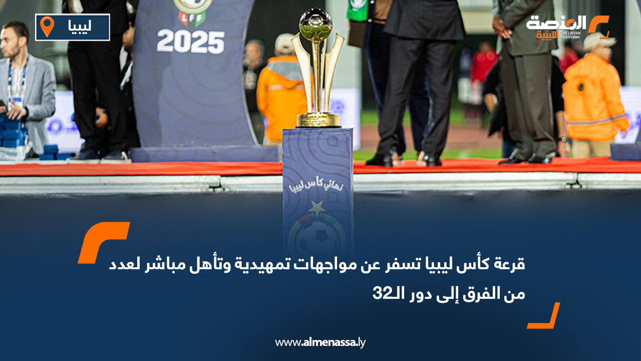 قرعة كأس ليبيا تسفر عن مواجهات تمهيدية وتأهل مباشر لعدد من الفرق إلى دور الـ32