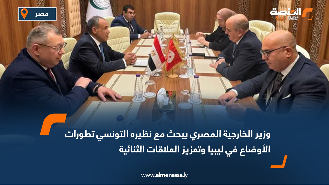 وزير الخارجية المصري يبحث مع نظيره التونسي تطورات الأوضاع في ليبيا وتعزيز العلاقات الثنائية