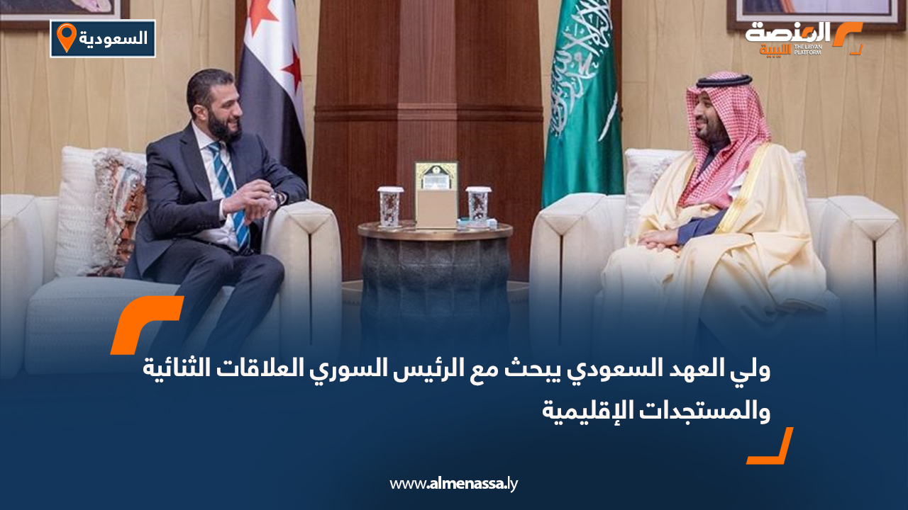 ولي العهد السعودي يبحث مع الرئيس السوري العلاقات الثنائية والمستجدات الإقليمية