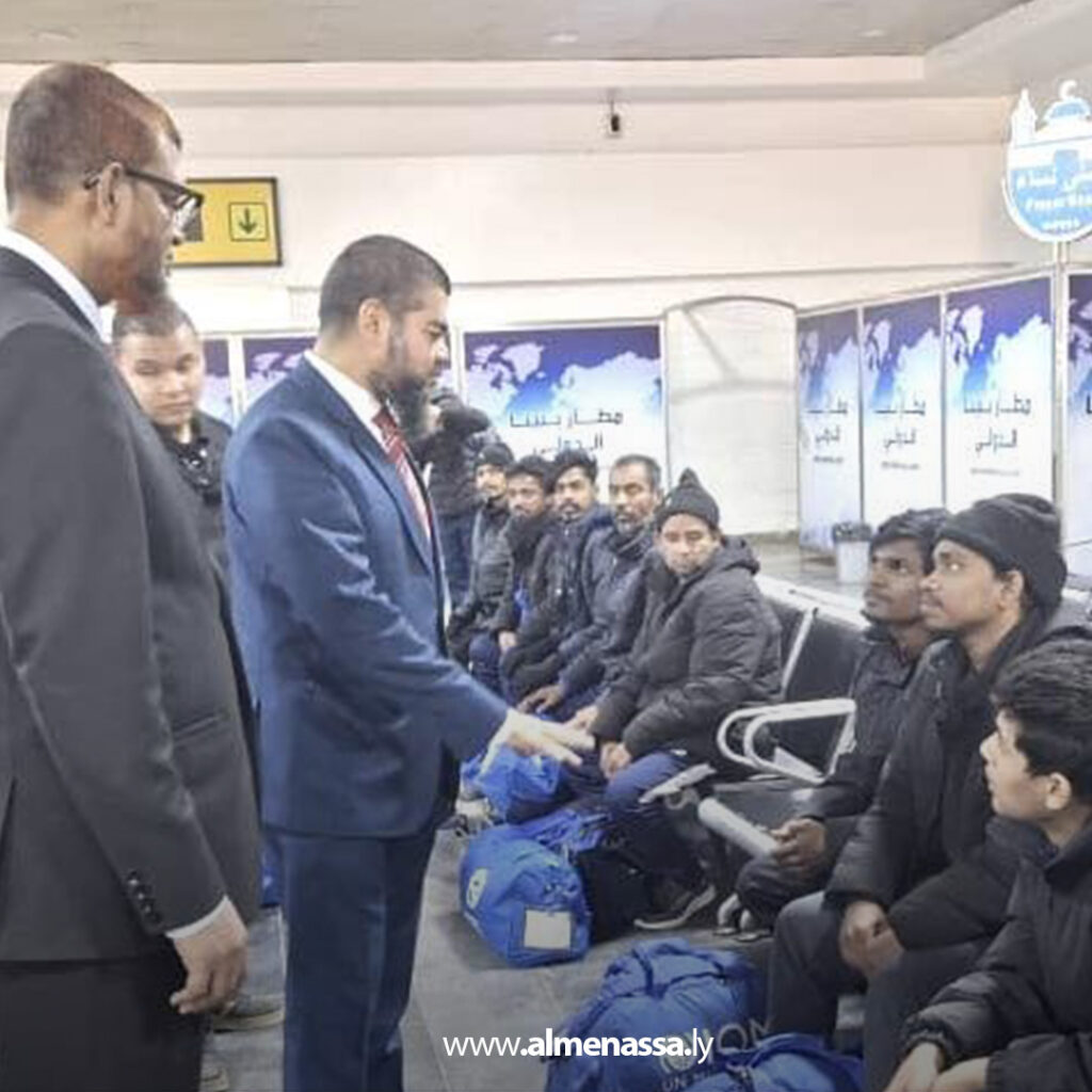 Extra 269 عودة 175 مهاجرًا بنغلاديشيًا من بنغازي إلى دكا عبر رحلة طوعية بدعم السفارة ومنظمة الهجرة الدولية