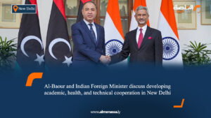 Al-Baour and Indian Foreign Minister discuss developing academic, health, and technical cooperation in New Delhi