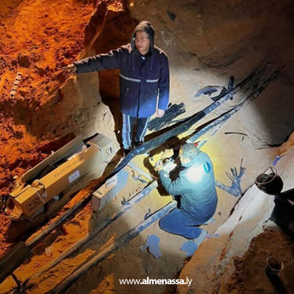 Extra 13 صيانة طارئة لكابل ضغط عالٍ بمشروع الهضبة بعد تعرضه للتلف بسبب حفريات