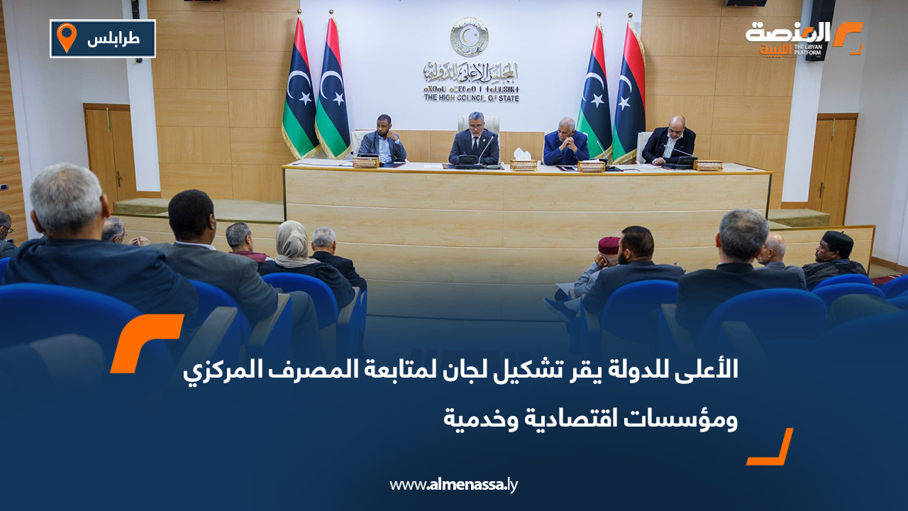 الأعلى للدولة يقر تشكيل لجان لمتابعة المصرف المركزي ومؤسسات اقتصادية وخدمية