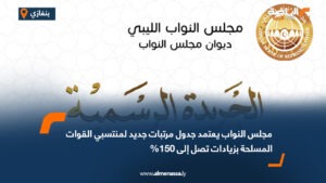 مجلس النواب يعتمد جدول مرتبات جديد لمنتسبي القوات المسلحة بزيادات تصل إلى 150%