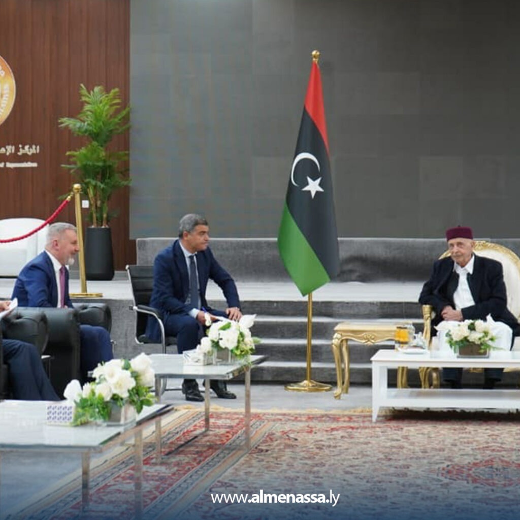 ext 1 المستشار عقيلة صالح يبحث مع وفد برلماني إيطالي مستجدات المشهد السياسي والتعاون المشترك