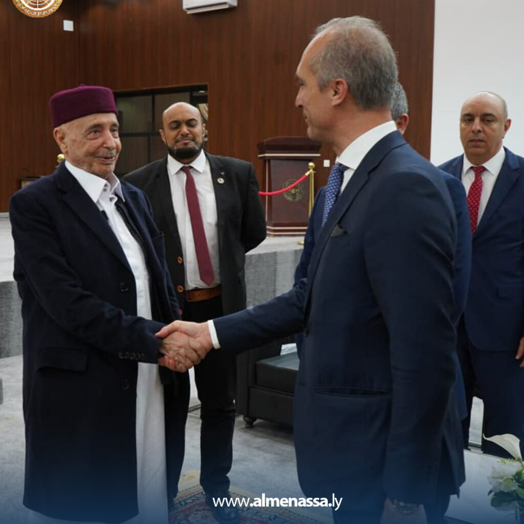 ext 2.jpg1 2 المستشار عقيلة صالح يبحث مع وفد برلماني إيطالي مستجدات المشهد السياسي والتعاون المشترك