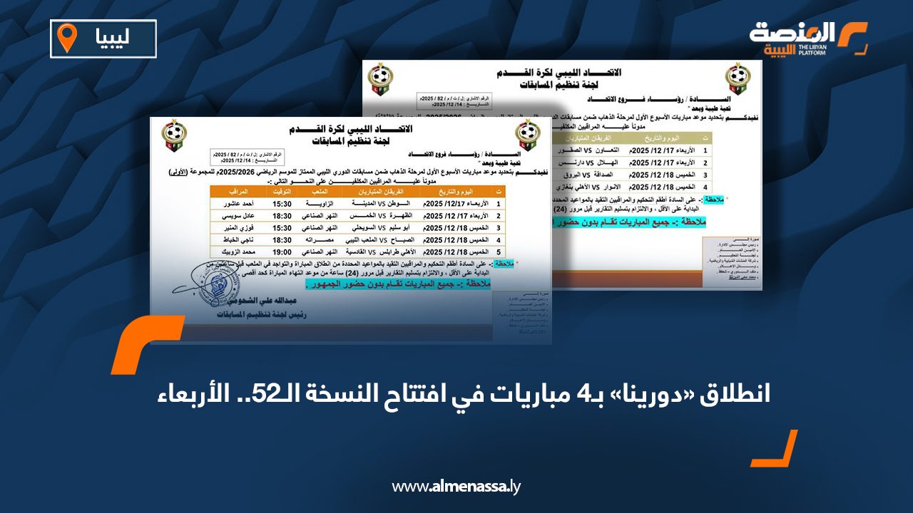 انطلاق «دورينا» بـ4 مباريات في افتتاح النسخة الـ52.. الأربعاء
