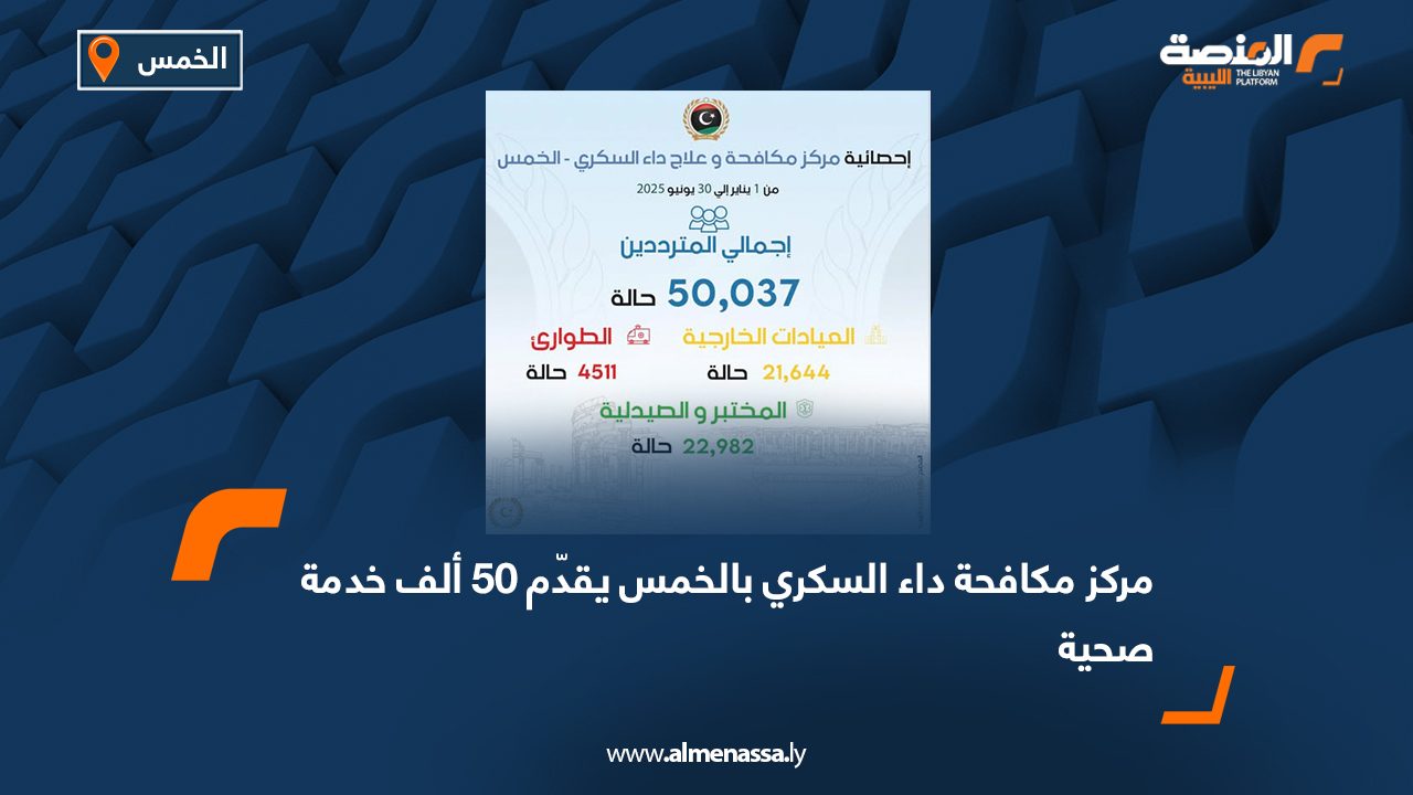 مركز مكافحة داء السكري بالخمس يقدّم 50 ألف خدمة صحية