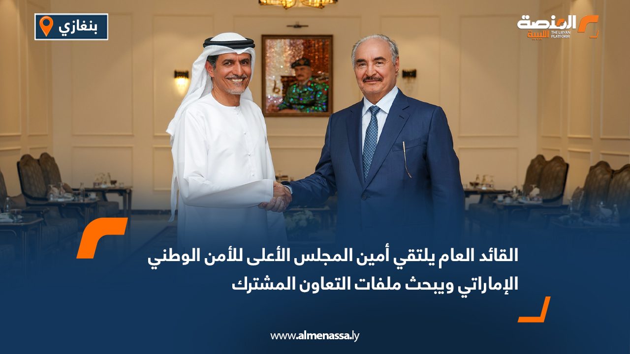 القائد العام يلتقي أمين المجلس الأعلى للأمن الوطني الإماراتي ويبحث ملفات التعاون المشترك