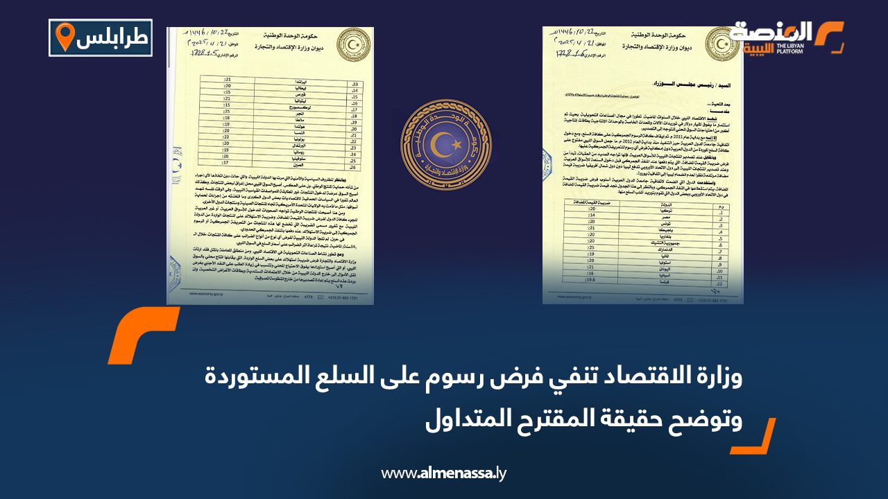 وزارة الاقتصاد تنفي فرض رسوم على السلع المستوردة وتوضح حقيقة المقترح المتداول