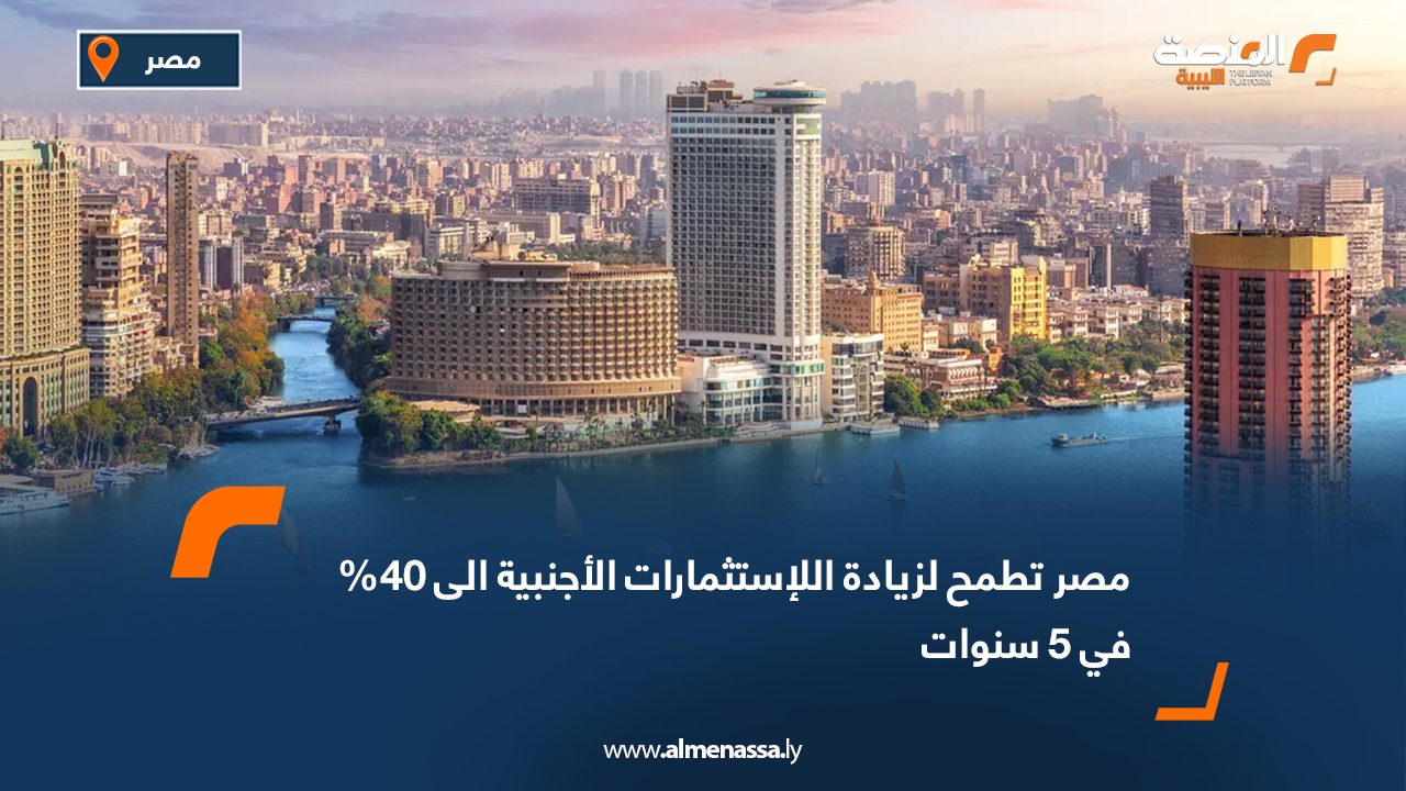 مصر تطمح لزيادة الإستثمارات الأجنبية الى 40% في 5 سنوات
