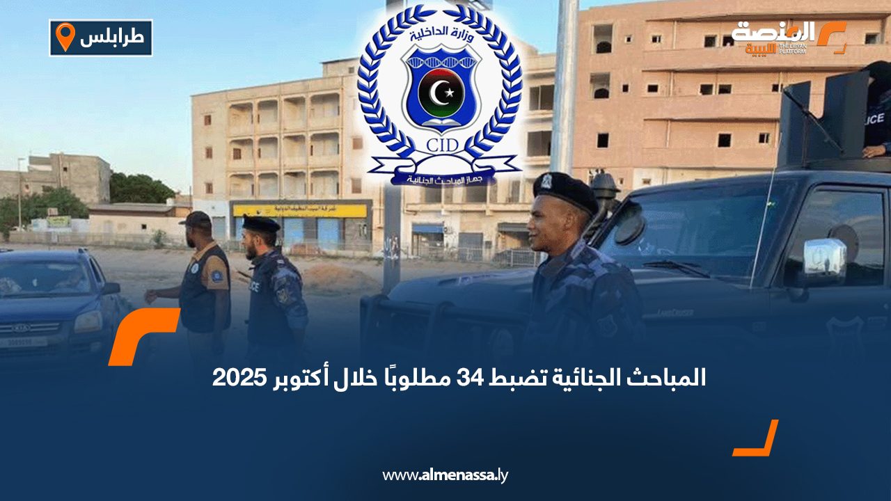 المباحث الجنائية تضبط 34 مطلوبًا خلال أكتوبر 2025
